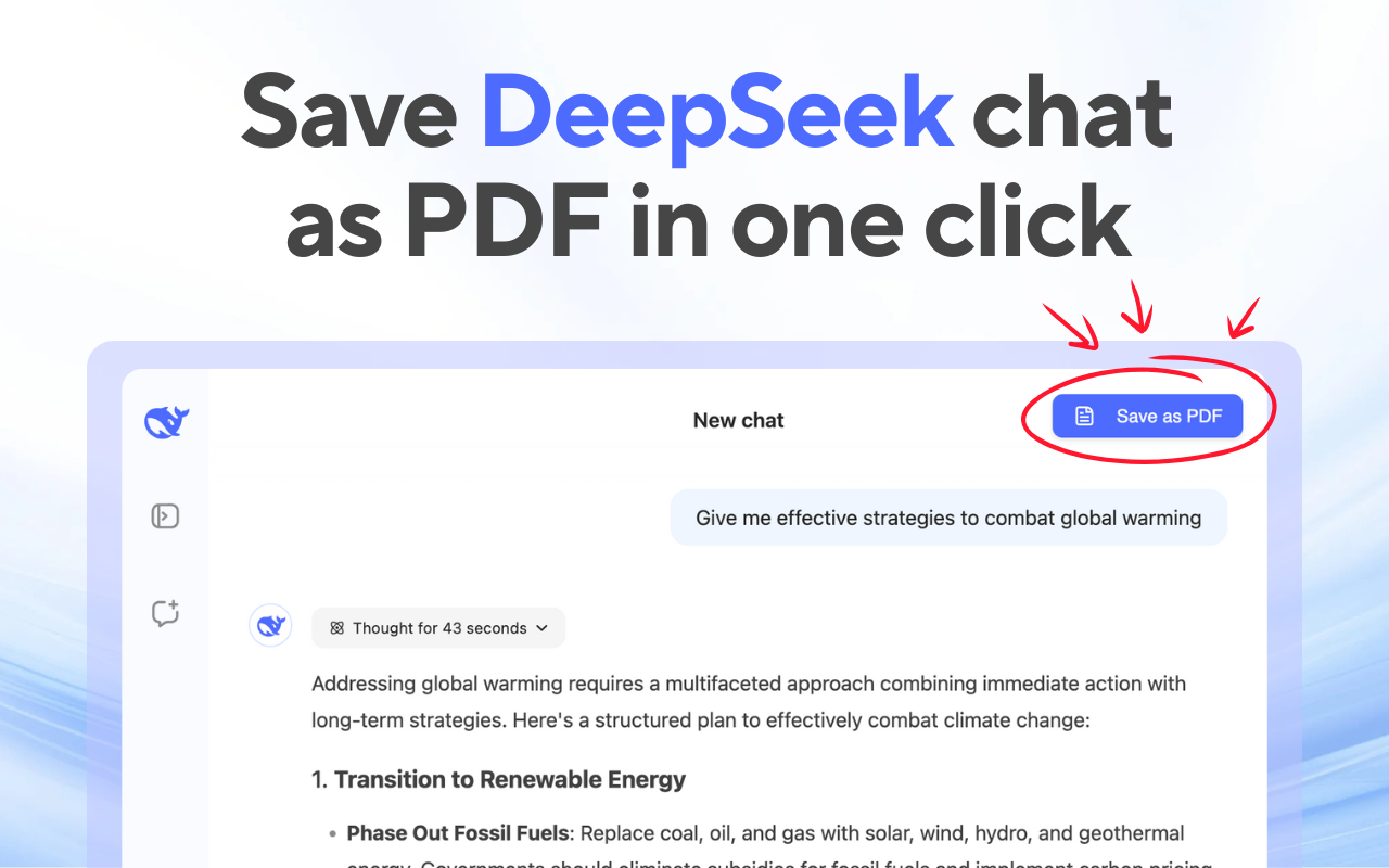 Deepseek to PDF interface demonstration